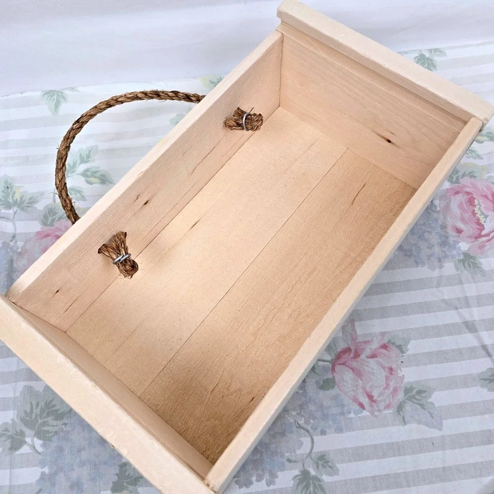 Tennessee Shine Co Wooden‎ Crate Storage Box Rope Handle